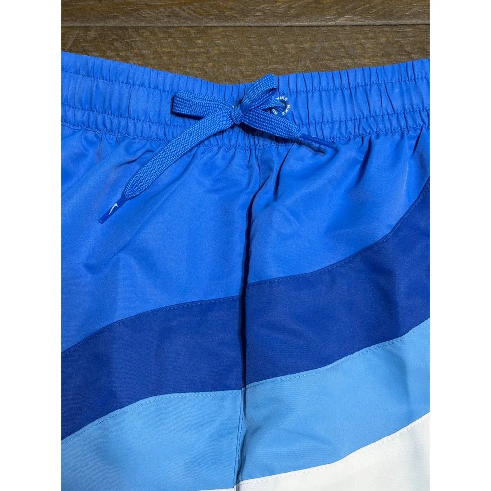 Nike Swim Trunks Mens Large Blue NWT Volley Shorts Wave Pattern